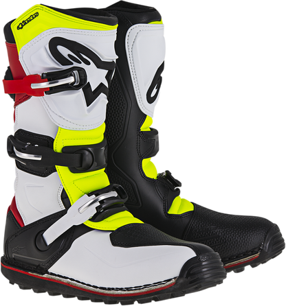 ALPINESTARS Tech-T Boots - White/Red/Yellow Fluorescent/Black - US 7 / EU 40.5 2004017-2351-7