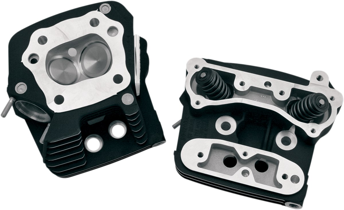 S&S CYCLE Performance Replacement Head - Low Compression (82 cc) - Wrinkle Black - Evolution Big Twin 106-4570