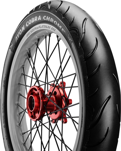 AVON Cobra Chrome AV91 Front Tire - MT90B16 - 74H, Enhanced Performance for Touring and Custom Bikes