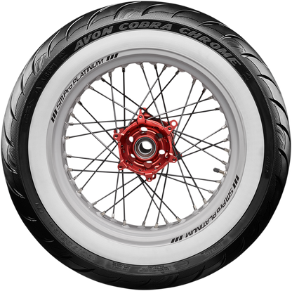 AVON Cobra Chrome AV92 Rear Tire - 150/70B18 Wide Whitewall - 76V for Power Cruiser and Touring Motorcycles