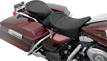 DRAG SPECIALTIES SEATS Pillion Seat - Mild Stitched - Wide - FL '00-'22 0801-0467