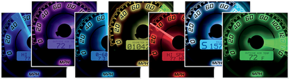 DAKOTA DIGITAL MVX-8K Series Analog/Digital 6-Gauge Kit - Chrome Bezel - Black Face with Gray Background MVX -8604-KG-C