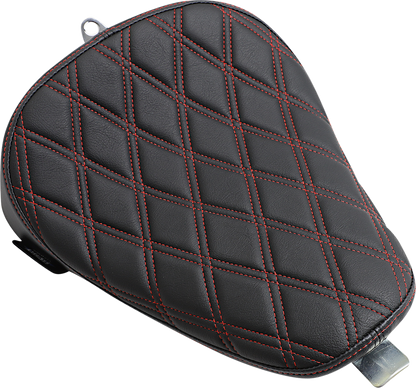 DRAG SPECIALTIES SEATS Bobber Solo Seat - Double Diamond - Red Stitch - Sportster '10-'22 0804-0741