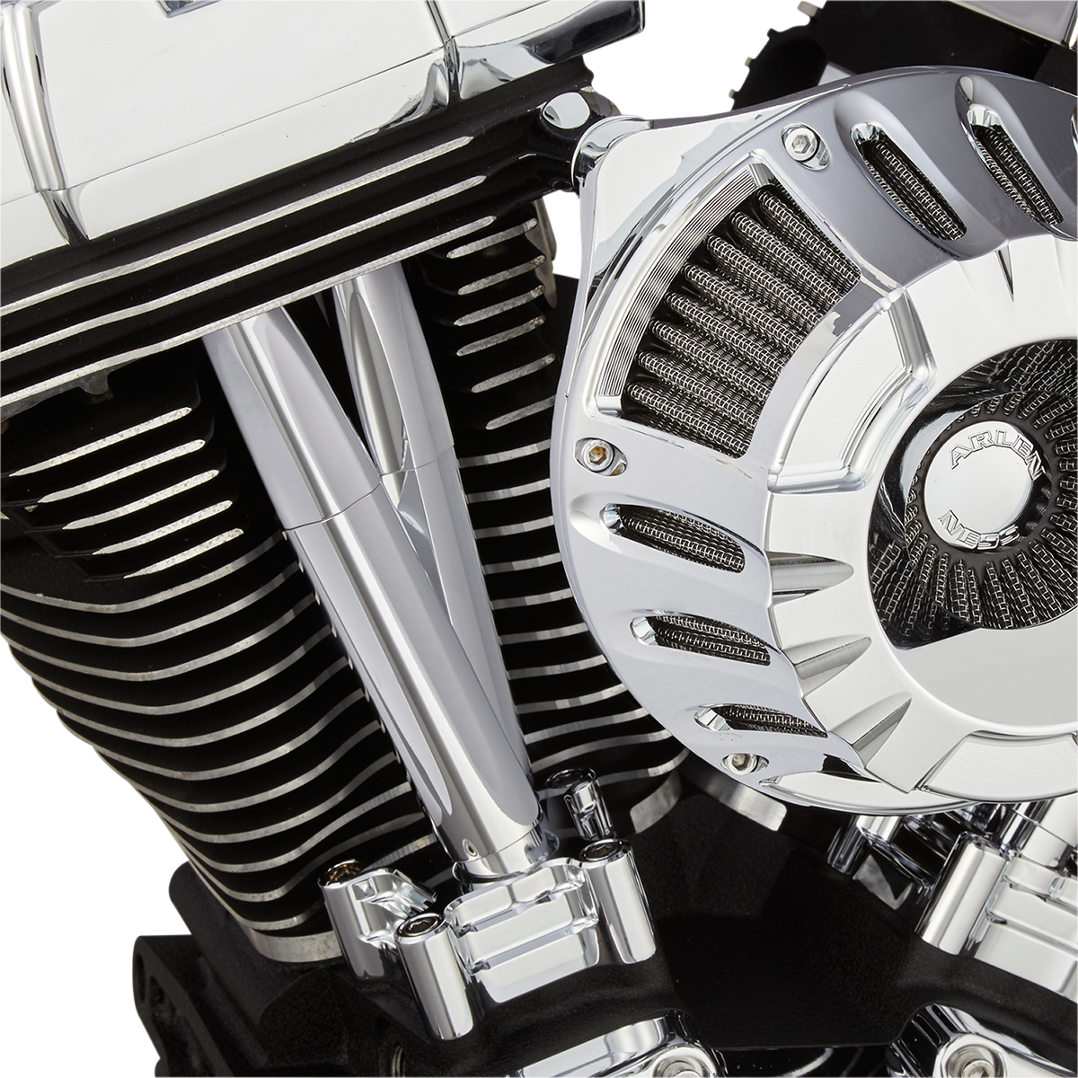 ARLEN NESS Pushrod Tube Cover Kit - Deep Cut® - Chrome - Twin Cam 03-630