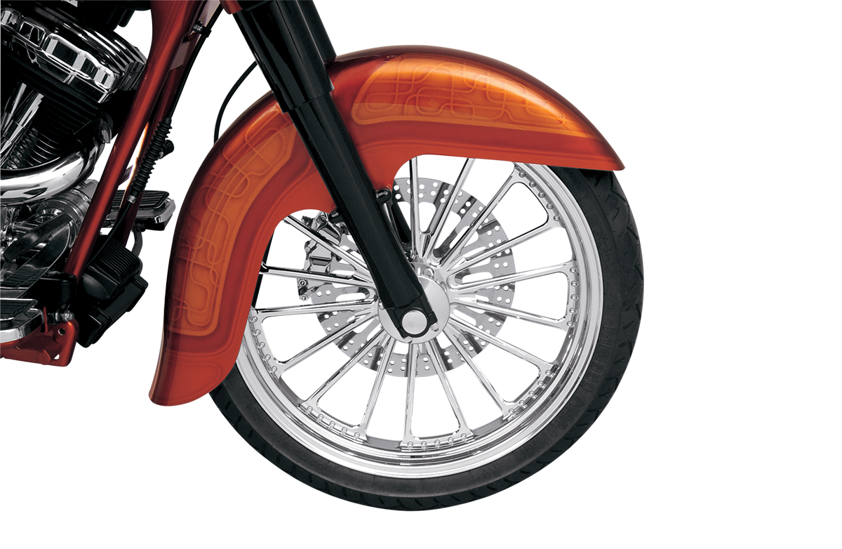 KLOCK WERKS Benchmark Front Fender - Non-Raked - Black - 16"-19" - HD Touring/Trike KWF-01-0100-2014