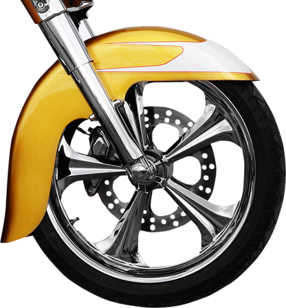 KLOCK WERKS Benchmark Front Fender - Non-Raked - Black - 16"-19" - HD Touring/Trike KWF-01-0100-2014