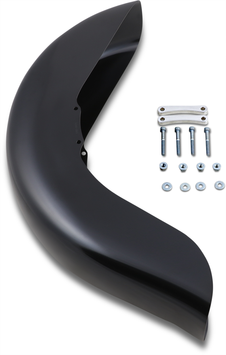 KLOCK WERKS Benchmark Front Fender - Non-Raked - Black - 16"-19" - HD Touring/Trike KWF-01-0100-2014
