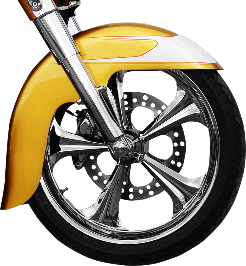 KLOCK WERKS Benchmark Front Fender - Non-Raked - Black - 21" - HD Touring/Trike KWF-01-0101-2014