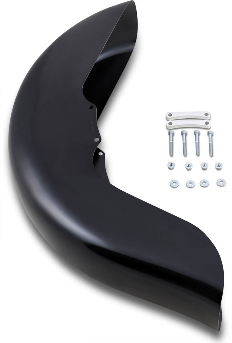 KLOCK WERKS Benchmark Front Fender - Non-Raked - Black - 21" - HD Touring/Trike KWF-01-0101-2014