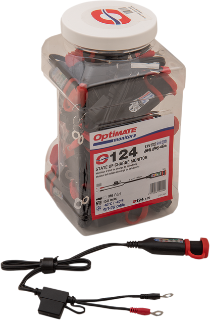 TECMATE Permanent Power Lead with Battery/Charge Status - Jar of 20 O-124JAR