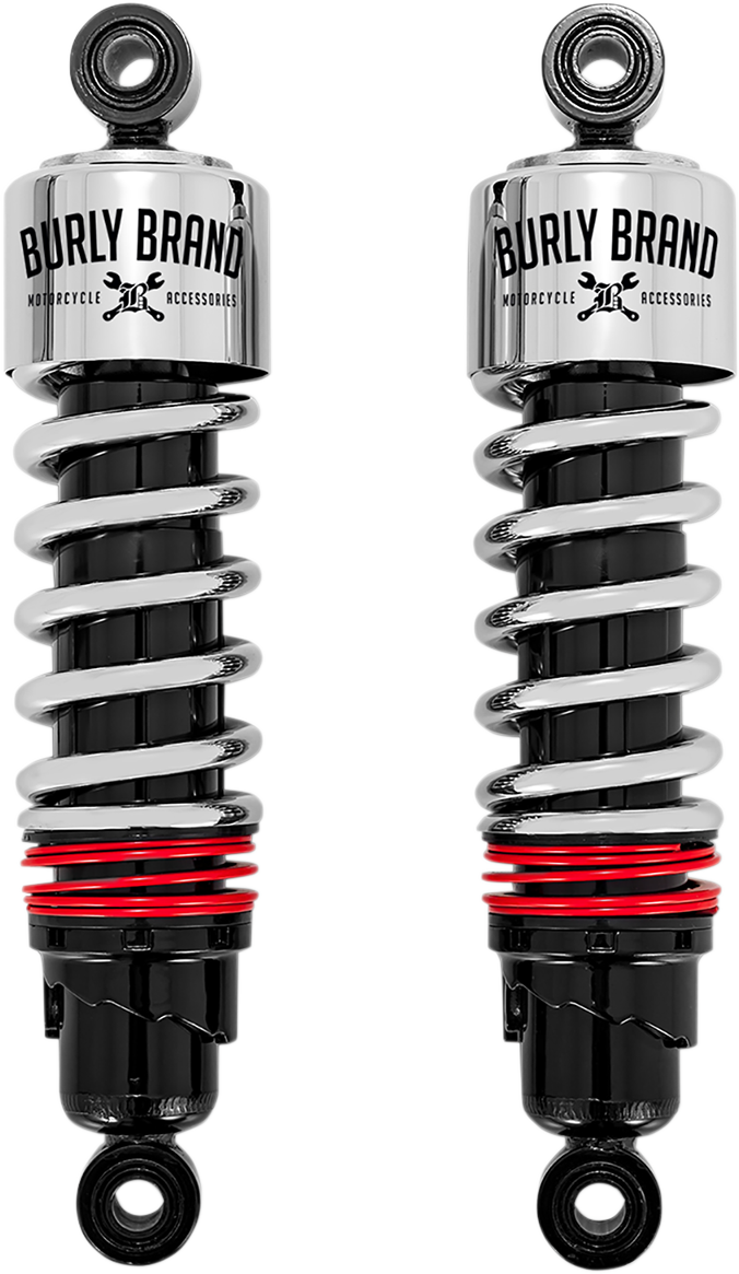 BURLY BRAND Slammer Plus Shocks - 10.5" - Chrome - FLH B28-1204