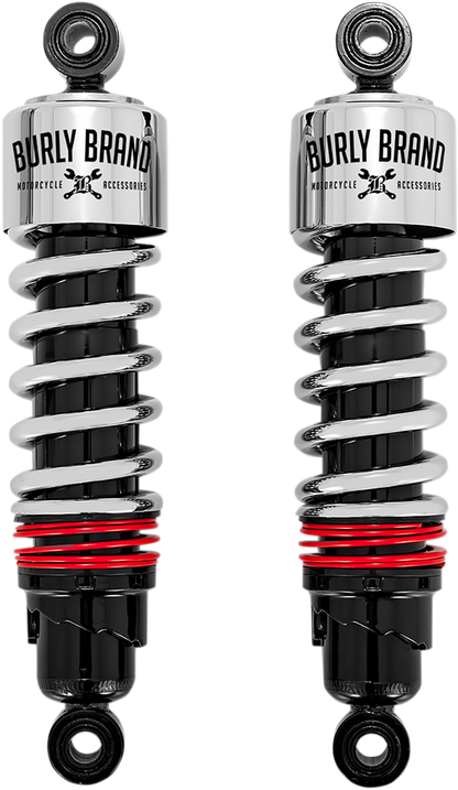 BURLY BRAND Slammer Plus Shocks - 10.5" - Chrome - FLH B28-1204