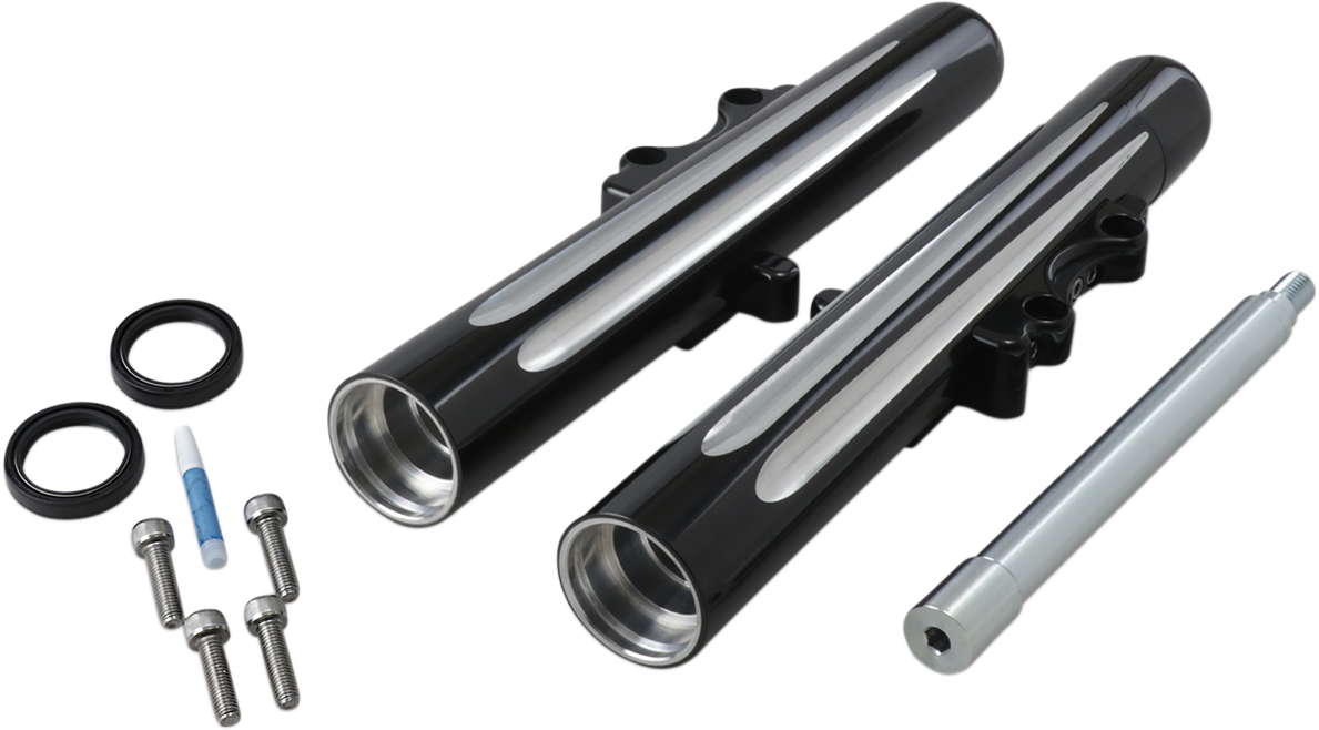 ARLEN NESS Fork Legs - Black Anodized - Deep Cut - Dual Disc - '00-'07 FLT 06-513