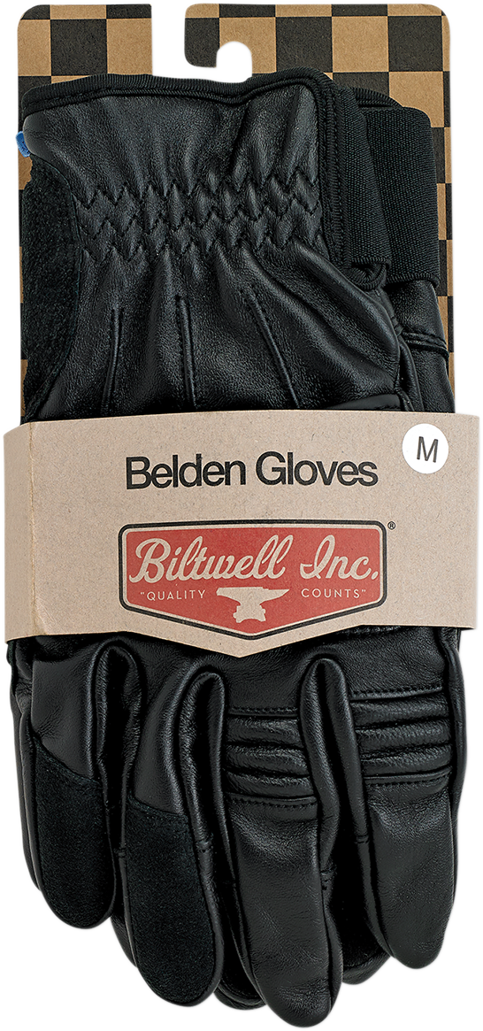 BILTWELL Belden Gloves - Black - Small 1505-0101-302