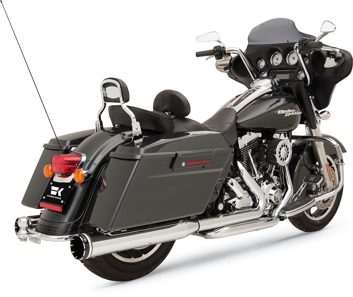 KHROME WERKS 2-into-2 Dominator Exhaust System - Chrome - '09-'16 FL - With 4-1/2" Muffler 200630