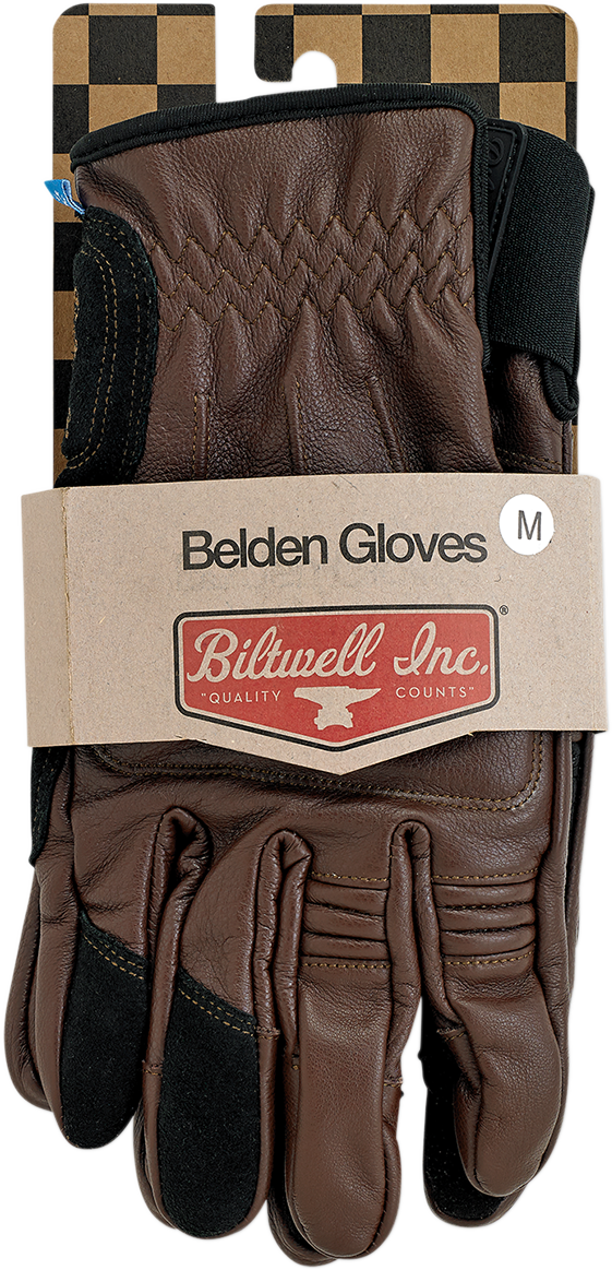 BILTWELL Belden Gloves - Chocolate/Black - Small 1505-0201-302