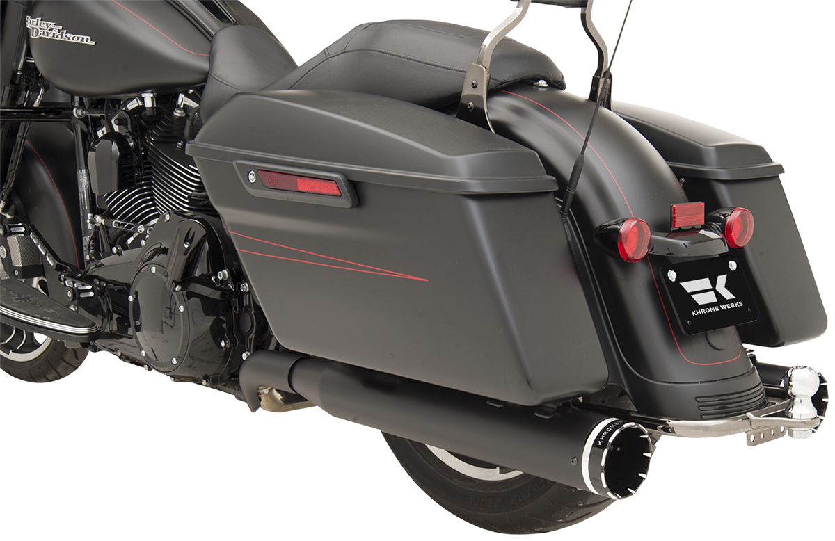 KHROME WERKS 2-into-2 Dominator Exhaust System - Black - '09-'16 FL - With 4-1/2" Muffler 200830