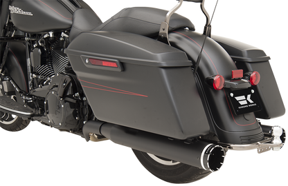 KHROME WERKS 2-into-2 Dominator Exhaust System - Black - '09-'16 FL - With 4-1/2" Muffler 200830
