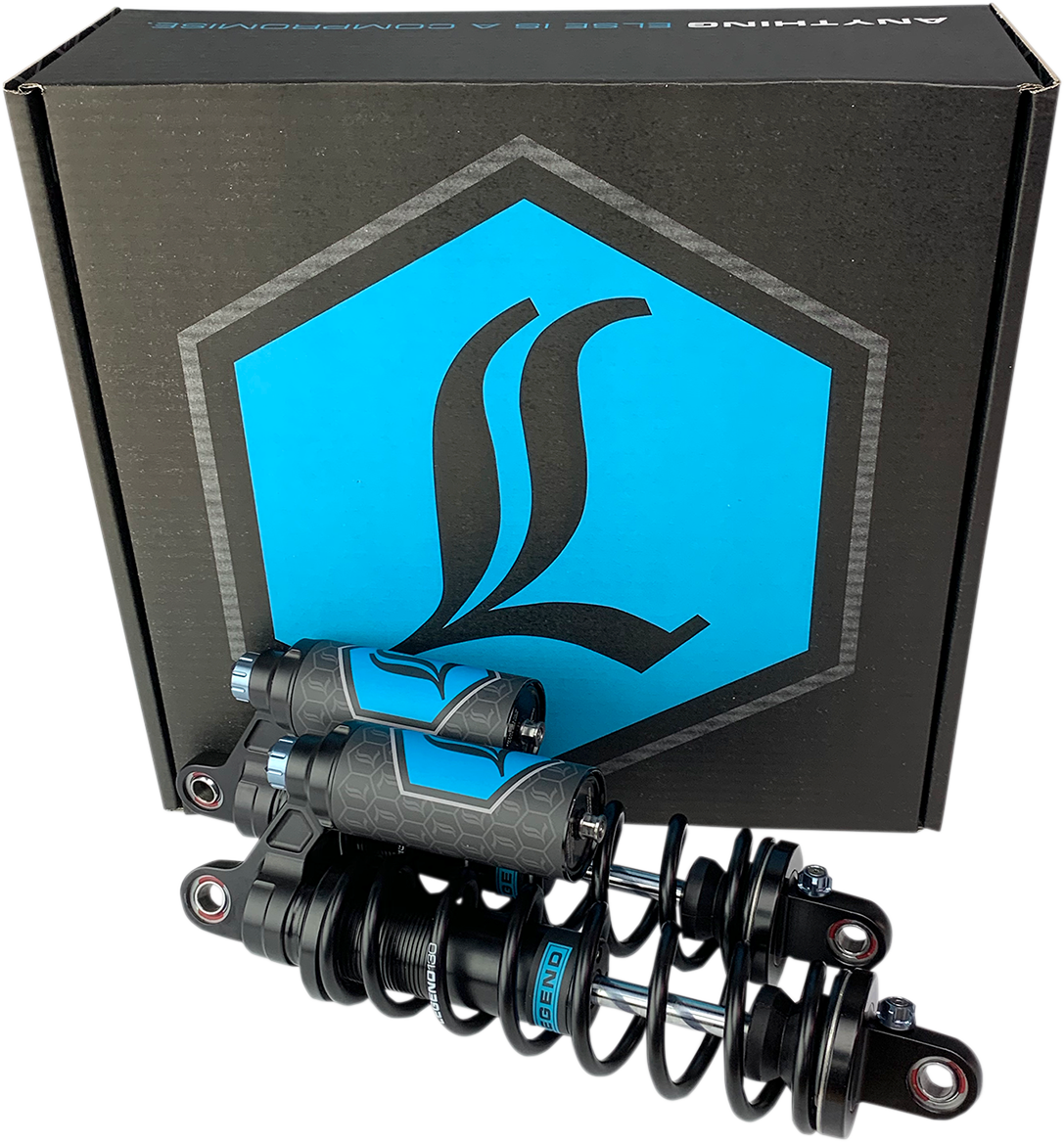 Legend Suspension Revo ARC Piggyback Shocks for 1999-2017 Harley-Davidson Dyna 14-inch Standard - Black by Legend Suspension Part 1310-1892