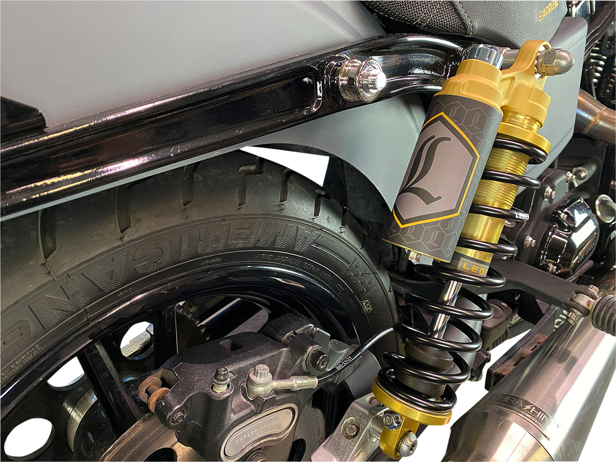 Legend Suspension Revo ARC Piggyback Shocks for '99-'17 Harley Dyna, 13-Inch Heavy Duty Gold Part 1310-1915
