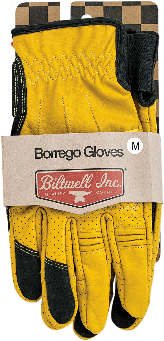 BILTWELL Borrego Gloves - Gold/Black - XL 1506-0701-305