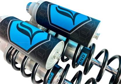Legend Suspension Revo ARC Piggyback Shocks for Harley-Davidson Dyna 1999-2017, 14-Inch Heavy Duty, Clear Finish (Part Number: 1310-1941)