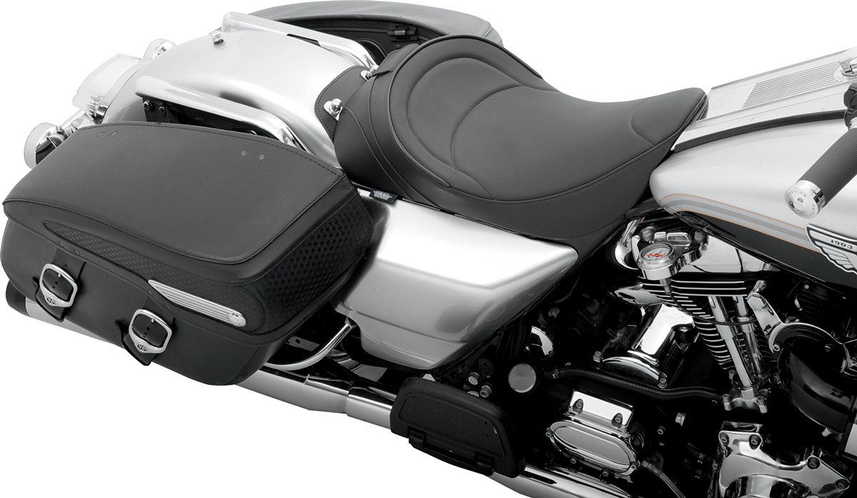 DRAG SPECIALTIES SEATS Solo Seat - Mild Stitched - Driver Backrest Compatible - FLH '97-'07 0801-0493