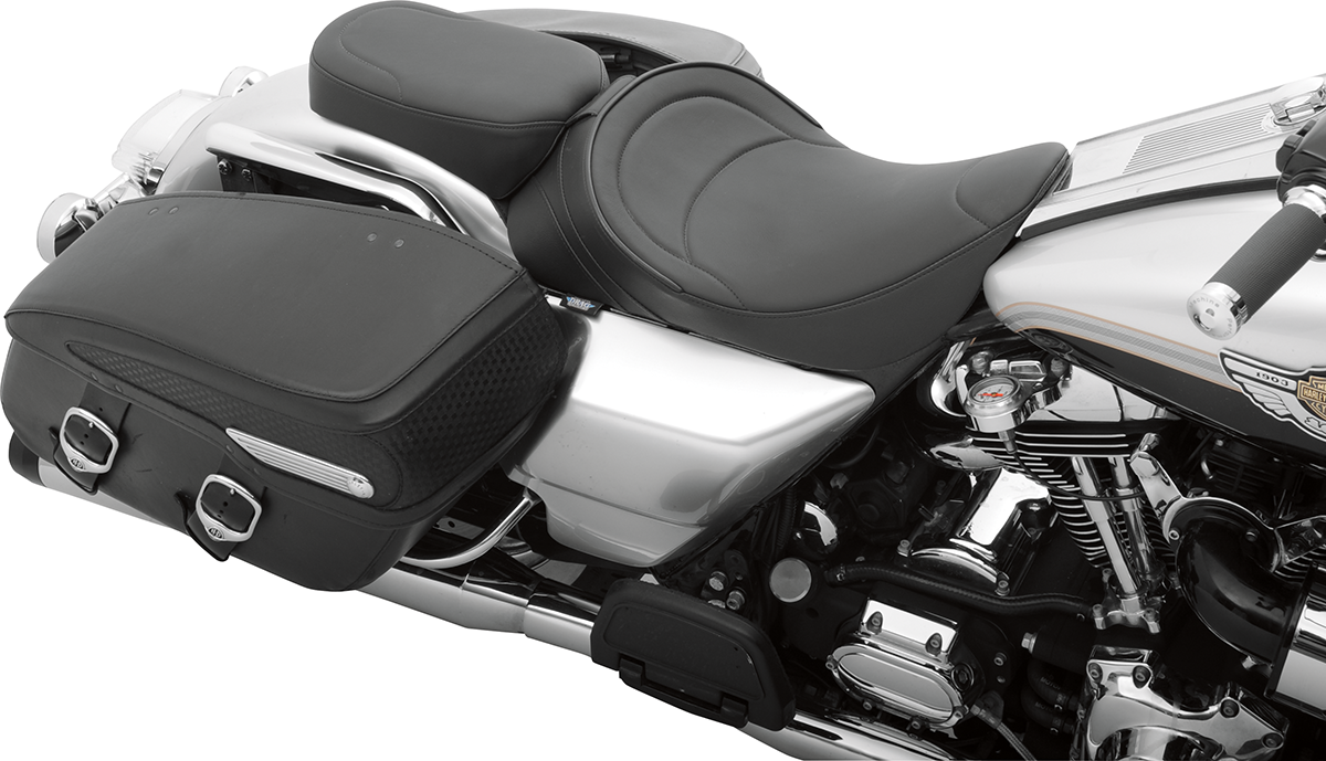 DRAG SPECIALTIES SEATS Solo Seat - Mild Stitched - Driver Backrest Compatible - FLH '97-'07 0801-0493