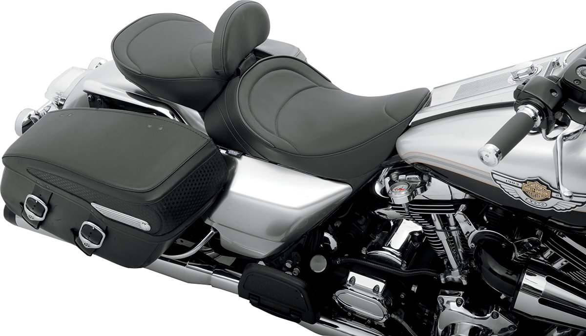 DRAG SPECIALTIES SEATS Solo Seat - Mild Stitched - Driver Backrest Compatible - FLH '97-'07 0801-0493