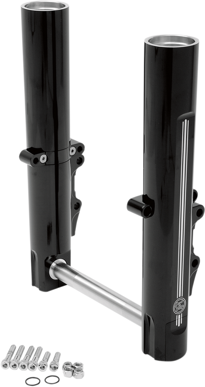 PERFORMANCE MACHINE (PM) Fork Leg Kit - Black - Lower - Dual Disc - Contrast Cut - '14-'20 FL 0208-2096-BM