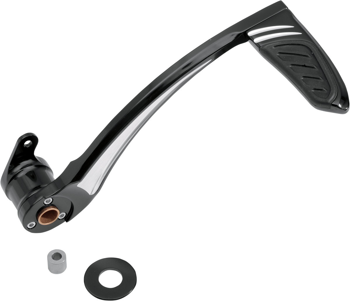 PERFORMANCE MACHINE (PM) Rear Brake Lever - Black/Chrome - FLH/FLT '97-'07 0032-1080-BM