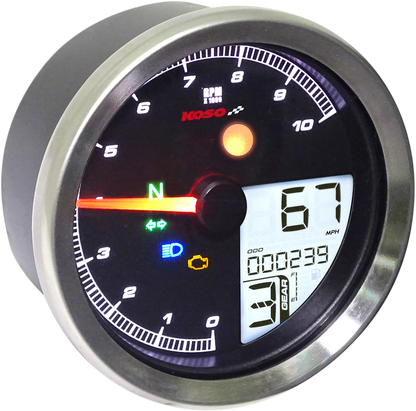 KOSO NORTH AMERICA Multi-Function Speedometer/Tachometer - HD-04 - Black BA051211