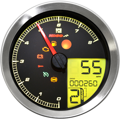 KOSO NORTH AMERICA Multi-Function Speedometer/Tachometer - HD-04 - Black BA051231