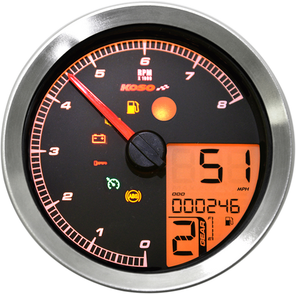 KOSO NORTH AMERICA Multi-Function Speedometer/Tachometer - HD-04 - Black BA051231