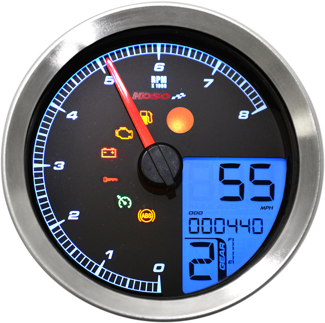 KOSO NORTH AMERICA Multi-Function Speedometer/Tachometer - HD-04 - Black BA051231