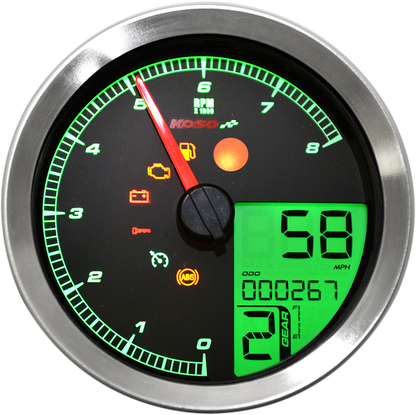 KOSO NORTH AMERICA Multi-Function Speedometer/Tachometer - HD-04 - Black BA051231