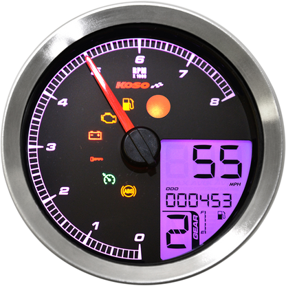 KOSO NORTH AMERICA Multi-Function Speedometer/Tachometer - HD-04 - Black BA051231