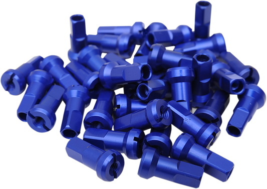 MOOSE OFFROAD Spoke Nipples - MX1 - Blue - 9 Gauge - Set 24-920