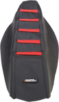 MOOSE OFFROAD Ribbed Seat Cover - Black Cover/Red Ribs - Honda CRF250/450 '13-'17 CRF45013-331RT