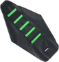 MOOSE OFFROAD Ribbed Seat Cover - Black Cover/Green Ribs - Kawasaki KX125/250 '03-'07 KX12503-334RT