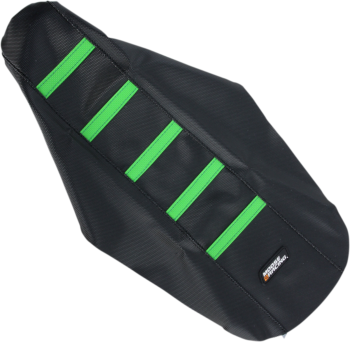 MOOSE OFFROAD Ribbed Seat Cover - Black Cover/Green Ribs - Kawasaki KX '14-'25 KX8514-33RT