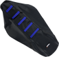MOOSE OFFROAD Ribbed Seat Cover - Black Cover/Blue Ribs - Yamaha YZ125/250 '02-'21 YZ12502-332RT