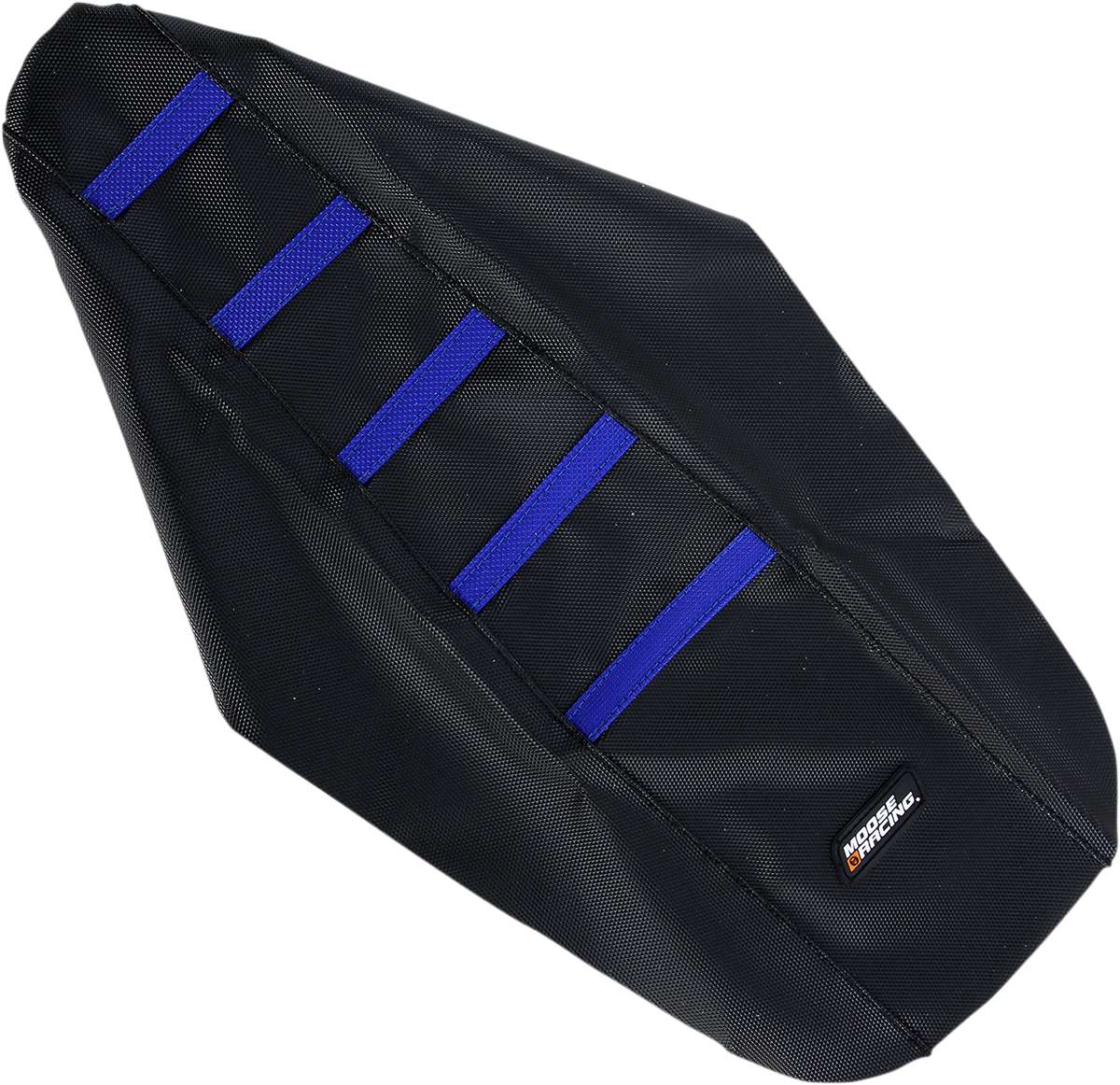 MOOSE OFFROAD Ribbed Seat Cover - Black Cover/Blue Ribs - Yamaha YZ85 '02-'21 YZ8502-332RT
