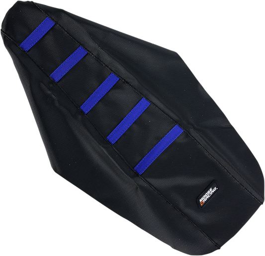 MOOSE OFFROAD Ribbed Seat Cover - Black Cover/Blue Ribs - Yamaha YZ85 '02-'21 YZ8502-332RT