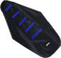 MOOSE OFFROAD Ribbed Seat Cover - Black Cover/Blue Ribs - Yamaha YZ85 '02-'21 YZ8502-332RT