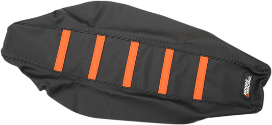 MOOSE OFFROAD Ribbed Seat Cover - Black Cover/Orange Ribs - KTM SX85 '18-'24 KTM8518-336