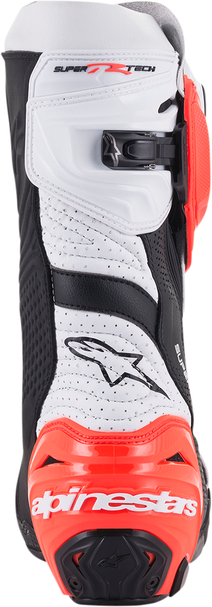 ALPINESTARS Supertech R Vented Boots - Black/Fluorescent Red/White - US 10.5 / EU 45 2220121-124-45