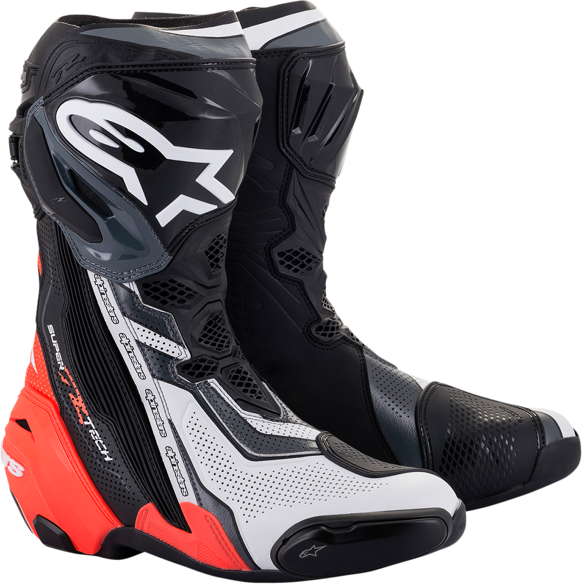 ALPINESTARS Supertech R Vented Boots - Black/Red/White/Gray - US 10.5 / EU 45 2220121-1329-45