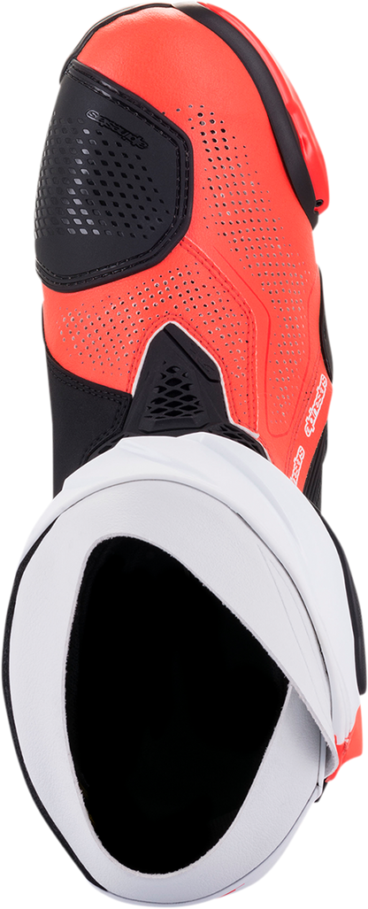 ALPINESTARS Supertech R Vented Boots - Black/Fluorescent Red/White - US 12 / EU 47 2220121-124-47