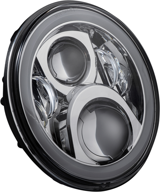 CUSTOM DYNAMICS ProGLOW™ 7" Headlamp - with Adapter - Chrome PG-7-14-C